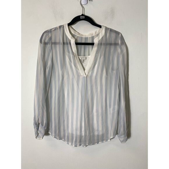 Joie White and Gray Striped Blouse - Picture 1 of 3